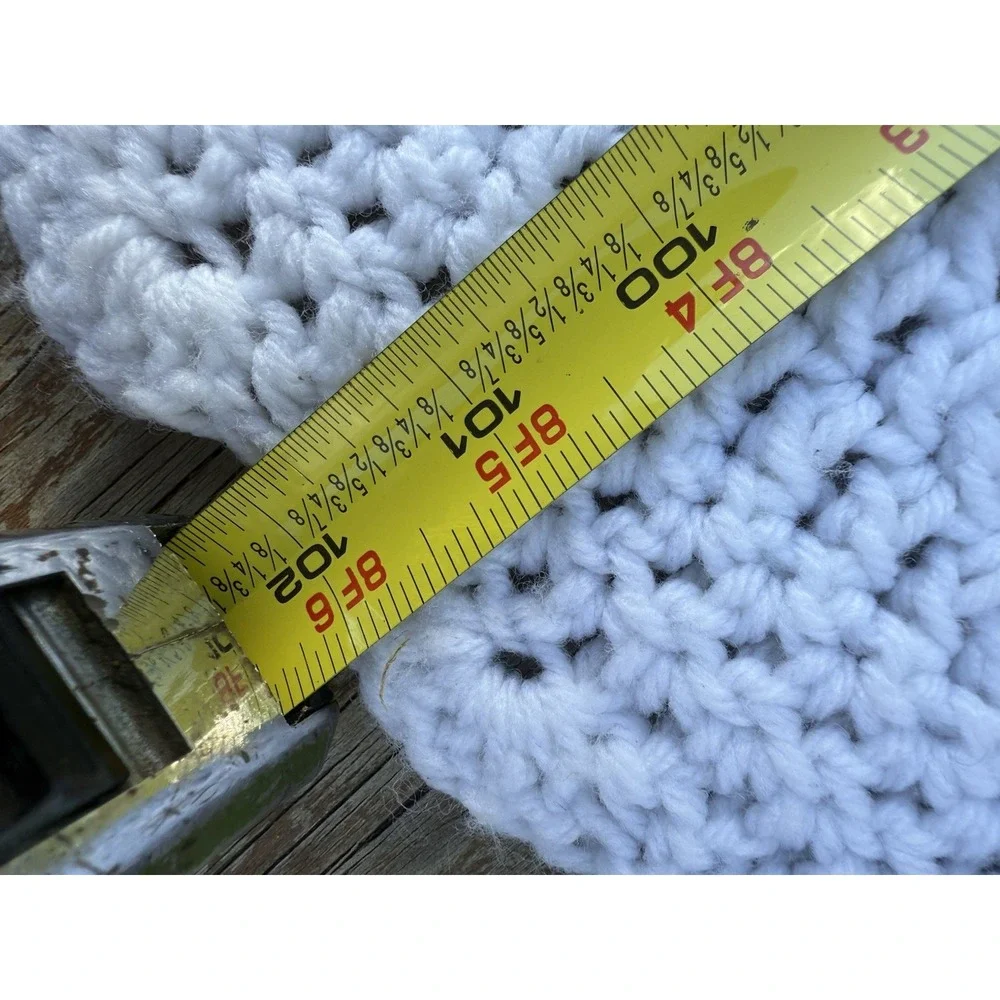 Vtg White Crochet 3D‎ Rose Afghan Blanket Granny Square 100